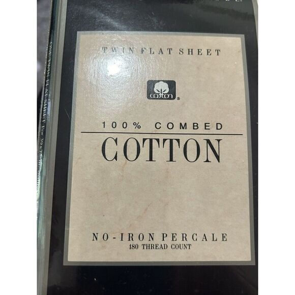 LADY PEPPERELL NO-IRON PERCALE TWIN FITTED and Flat Sheet 180 Thread Count - Picture 3 of 6